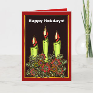 Cartes Pour Fêtes Annuelles Lumière sur les bougies