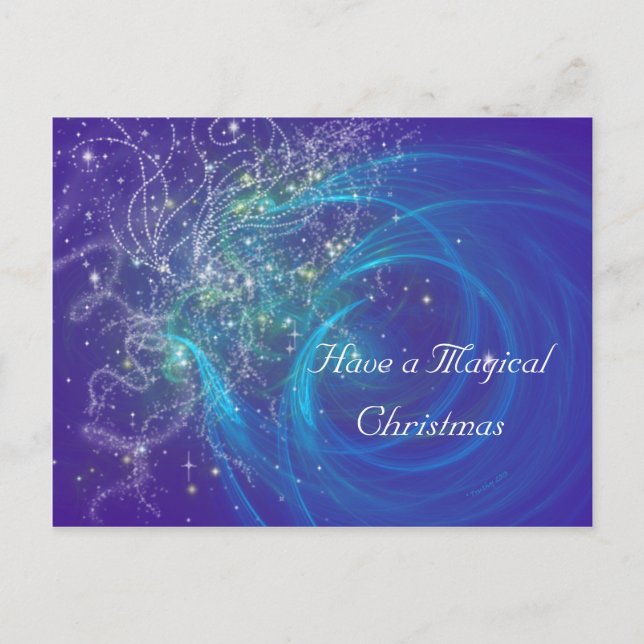 CARTES POUR FÊTES ANNUELLES LUMIÈRES BLEUES (Devant)