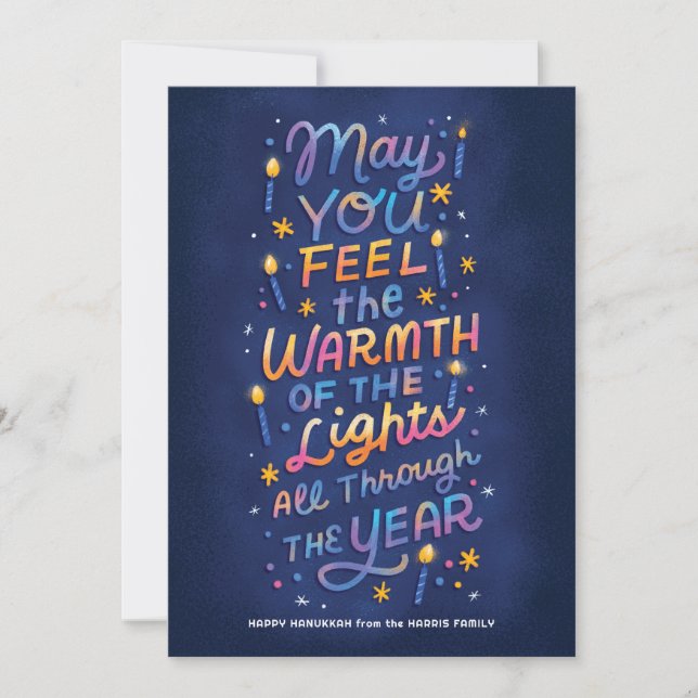 Cartes Pour Fêtes Annuelles Lumières Chaleureuses (Devant)