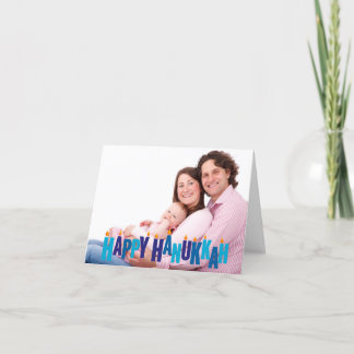 Cartes Pour Fêtes Annuelles Lumières de bougie Hanoukka Tonal Bleu