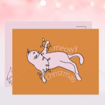 Lumières de chats roses de Noël Meowy