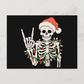 Cartes Pour Fêtes Annuelles Lumières de main de rocker squelette de Noël de Sa