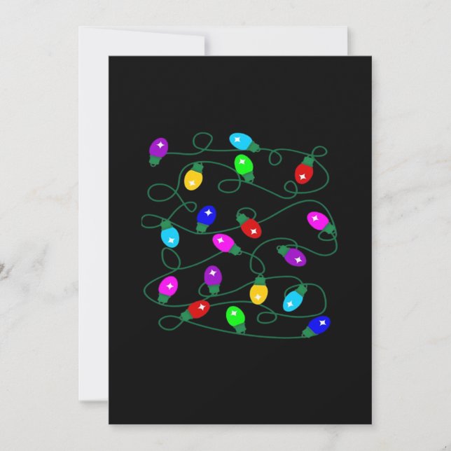 Cartes Pour Fêtes Annuelles Lumières de Noël -Allumons les lumières- Joyeux &  (Devant)