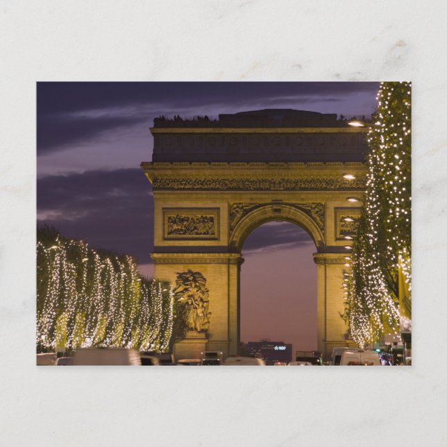 Cartes Pour Fêtes Annuelles Lumières de Noël, champions Elysees, arc De (Devant)