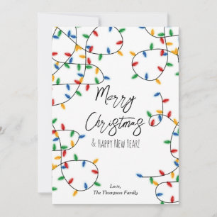 Cartes Pour Fêtes Annuelles Lumières de Noël colorées Pas de photo