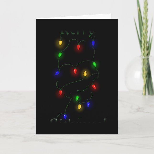 Cartes Pour Fêtes Annuelles Lumières de Noël de great dane (Devant)