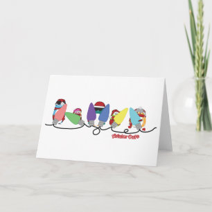 Cartes Pour Fêtes Annuelles Lumières de Noël de hiboux d'aviateur