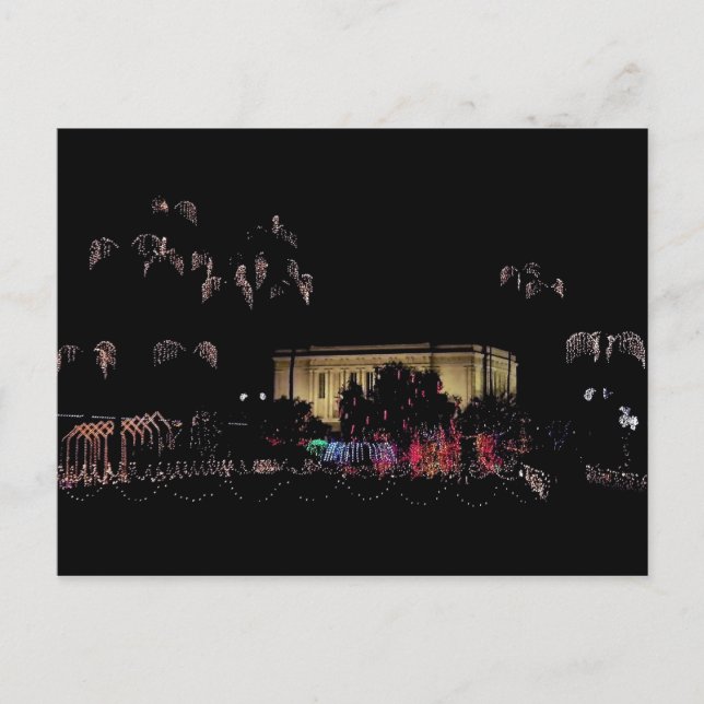 Cartes Pour Fêtes Annuelles Lumières de Noël du temple de Mesa (Devant)