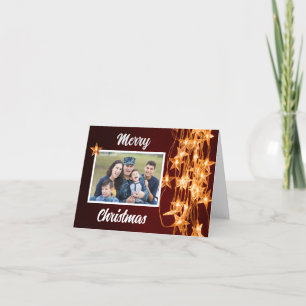 Cartes Pour Fêtes Annuelles Lumières de Noël en forme d'étoiles avec guirlande