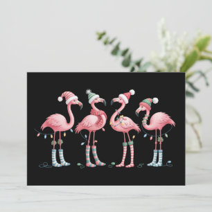 Cartes Pour Fêtes Annuelles Lumières de Noël Flamant Rose Fêtes de Noël