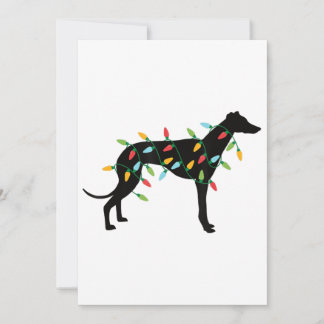 Cartes Pour Fêtes Annuelles Lumières de Noël Lévrier Cadeaux Mignons Amoureux