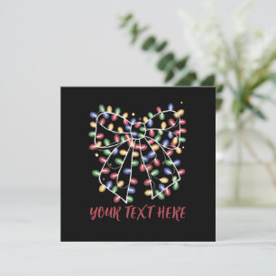 Cartes Pour Fêtes Annuelles Lumières de Noël personnalisées avec nœud coquet p