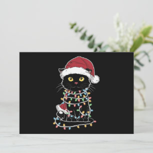 Cartes Pour Fêtes Annuelles Lumières de Noël pour amateur de chats drôles