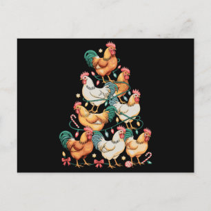 Cartes Pour Fêtes Annuelles Lumières de sapin de Noël de poulet Saison de vaca