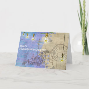 Cartes Pour Fêtes Annuelles Lumières de Steampunk Edison une Saint-Valentin de