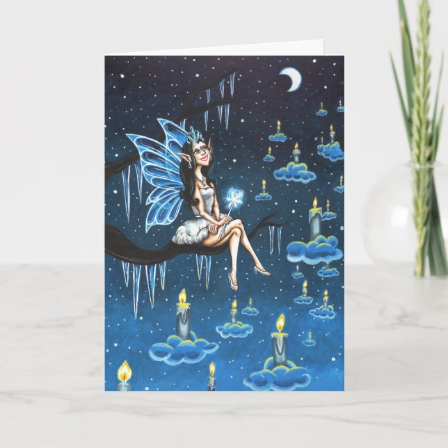 Cartes Pour Fêtes Annuelles Lumières des fées d'hiver (Devant)