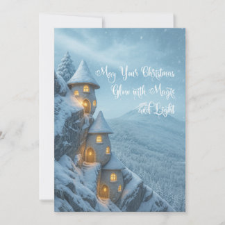 Cartes Pour Fêtes Annuelles Lumières Féériques sur les Falaises d'Hiver
