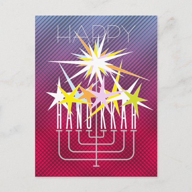 CARTES POUR FÊTES ANNUELLES LUMIÈRES HANOUKKA (Devant)