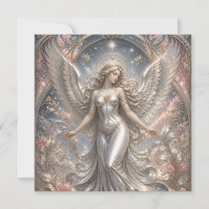 Cartes Pour Fêtes Annuelles Lumina Ascendant – Portrait d'Ange Céleste