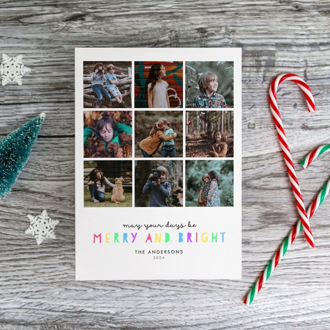 Cartes Pour Fêtes Annuelles Luminaires Lumineux Multi-Photo Holiday Card (Créateur téléchargé)