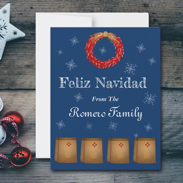 Cartes Pour Fêtes Annuelles Luminarias Farolitos Zia Red Chile du Nouveau-Mexi (Créateur téléchargé)