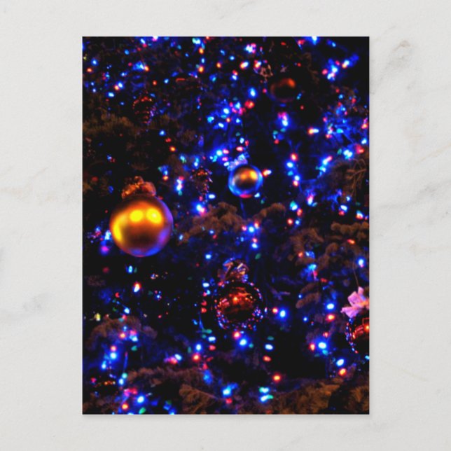 Cartes Pour Fêtes Annuelles Luminosité de vacances bleu (Devant)