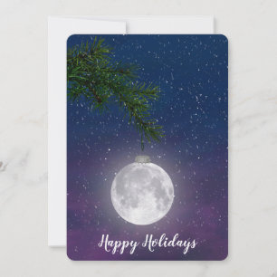 Cartes Pour Fêtes Annuelles Lune de Noël sur Pine Bough