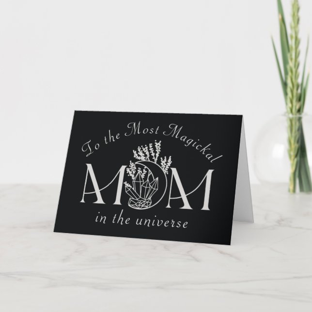 Cartes Pour Fêtes Annuelles Lune et cristaux Magickal Gothique Maman Fête des  (Devant)