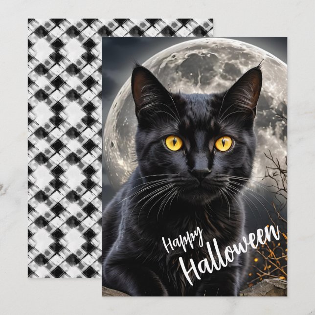Cartes Pour Fêtes Annuelles Lune familière - L'observateur dans l'ombre (Devant / Derrière)