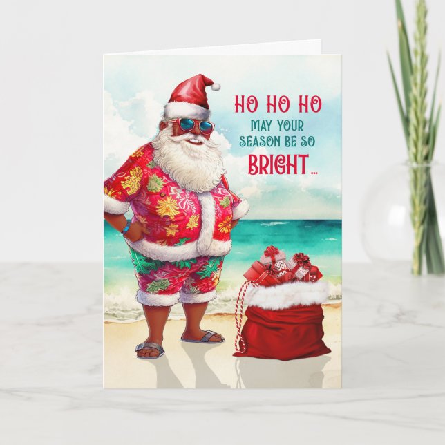 Cartes Pour Fêtes Annuelles Lunettes de soleil Père Noël afro-américaines Drôl (Devant)