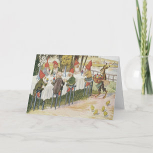 Cartes Pour Fêtes Annuelles Lutin Gnome Lapin de Pâques Poussin Œuf peint de c