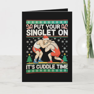 Cartes Pour Fêtes Annuelles Lutte Mets ton maillot de Noël Lutteur