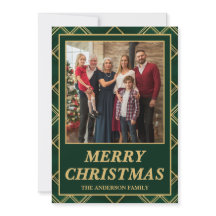 Luxury Emerald Tartan Plaid Family Photo Christmas