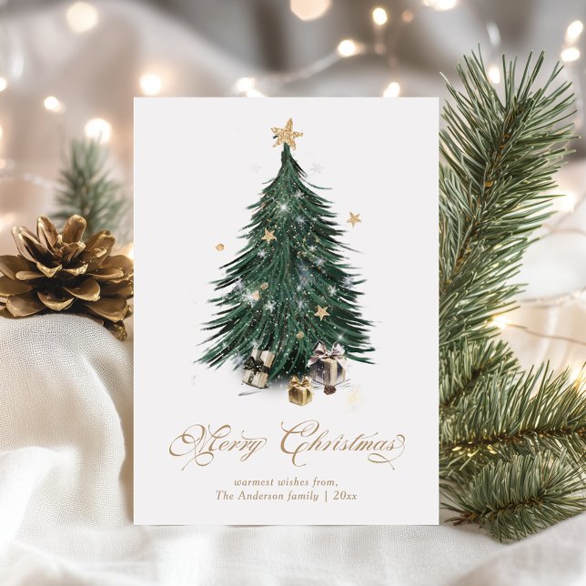 Cartes Pour Fêtes Annuelles Luxury White and Gold Christmas  (Créateur téléchargé)