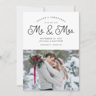 Cartes Pour Fêtes Annuelles M. et Mme Newlysée Mariage Photo
