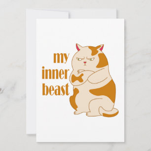 Cartes Pour Fêtes Annuelles Ma bête intérieure fainéante citation de motivatio