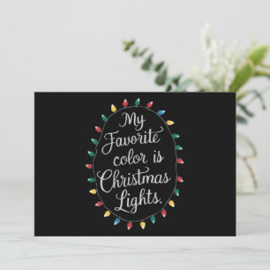Cartes Pour Fêtes Annuelles Ma couleur préférée est les lumières de Noël Xmas