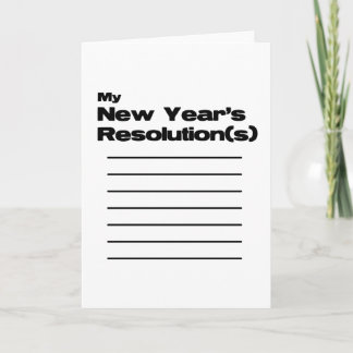 Cartes Pour Fêtes Annuelles Ma liste des résolutions de nouvelle année