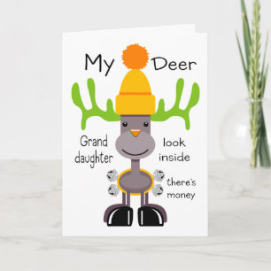 Cartes Pour Fêtes Annuelles Ma petite-fille de cerfs communs