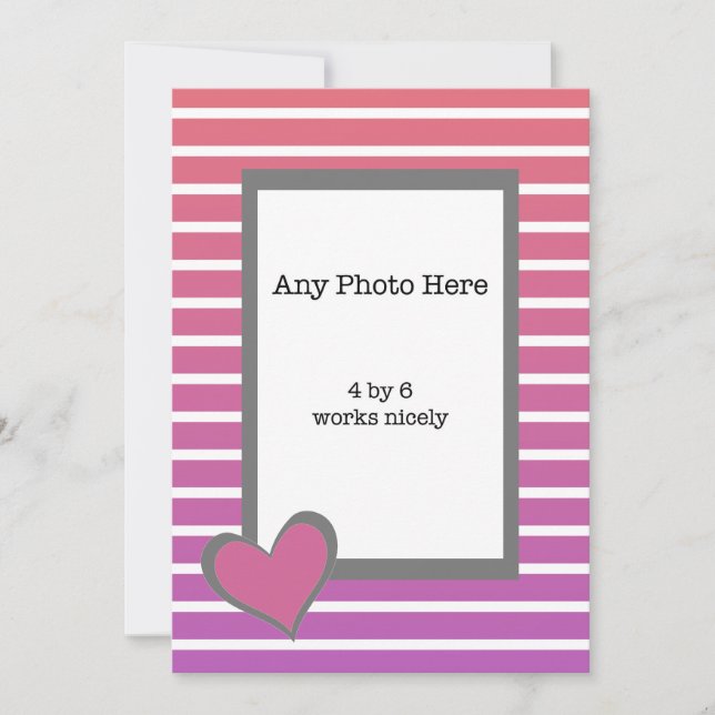 Cartes Pour Fêtes Annuelles Ma photo et un coeur rose sur Valentines (Devant)