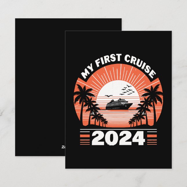 Cartes Pour Fêtes Annuelles Ma première croisière 2024 (Devant / Derrière)