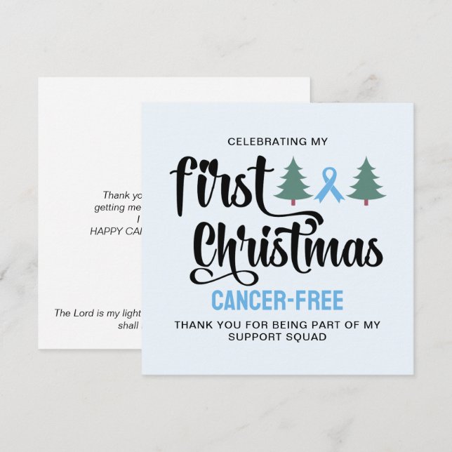 Cartes Pour Fêtes Annuelles MA PREMIÈRE NOËL Prostate Cancer-Free Merci (Devant / Derrière)