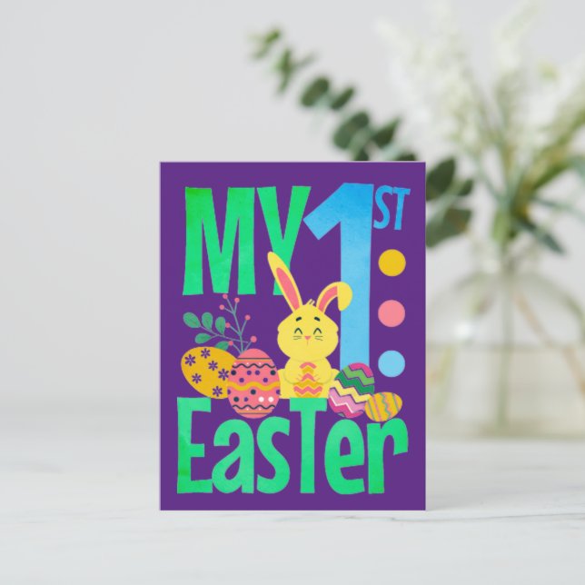 Cartes Pour Fêtes Annuelles Ma première Pâques (Debout devant)