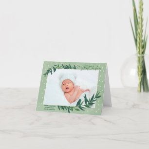 Cartes Pour Fêtes Annuelles Ma première photo de bébé botanique moderne de Noë