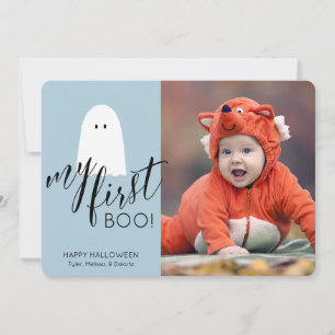 Cartes Pour Fêtes Annuelles Ma première photo de fantôme mignon Halloween Bleu