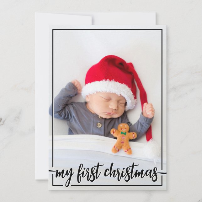 Cartes Pour Fêtes Annuelles Ma première photo verticale de Noël (Devant)