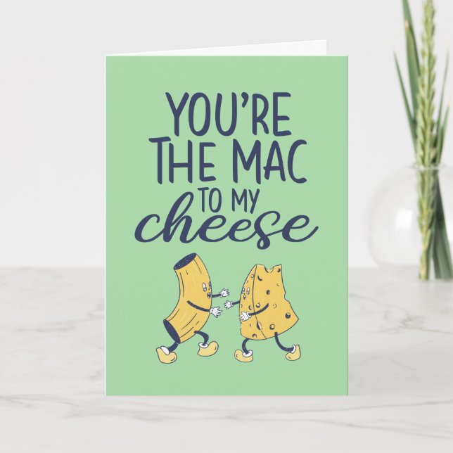 Cartes Pour Fêtes Annuelles Mac et fromage Funny Couple Pun Valentine's Day (Devant)