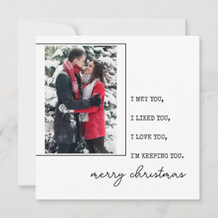 Cartes Pour Fêtes Annuelles Machine à écrire minimaliste   Joyeux Noël avec ph