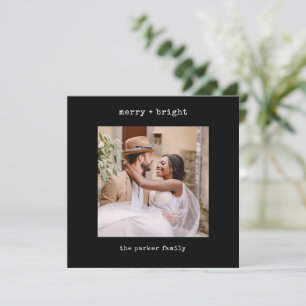 Cartes Pour Fêtes Annuelles Machine à écrire minimaliste   Joyeux Noël avec ph