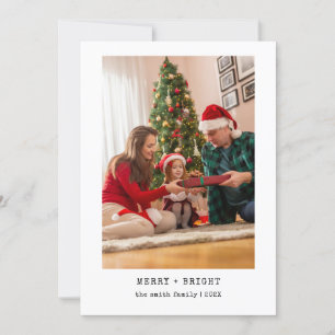 Cartes Pour Fêtes Annuelles Machine à écrire minimaliste Joyeux Noël Photo sim